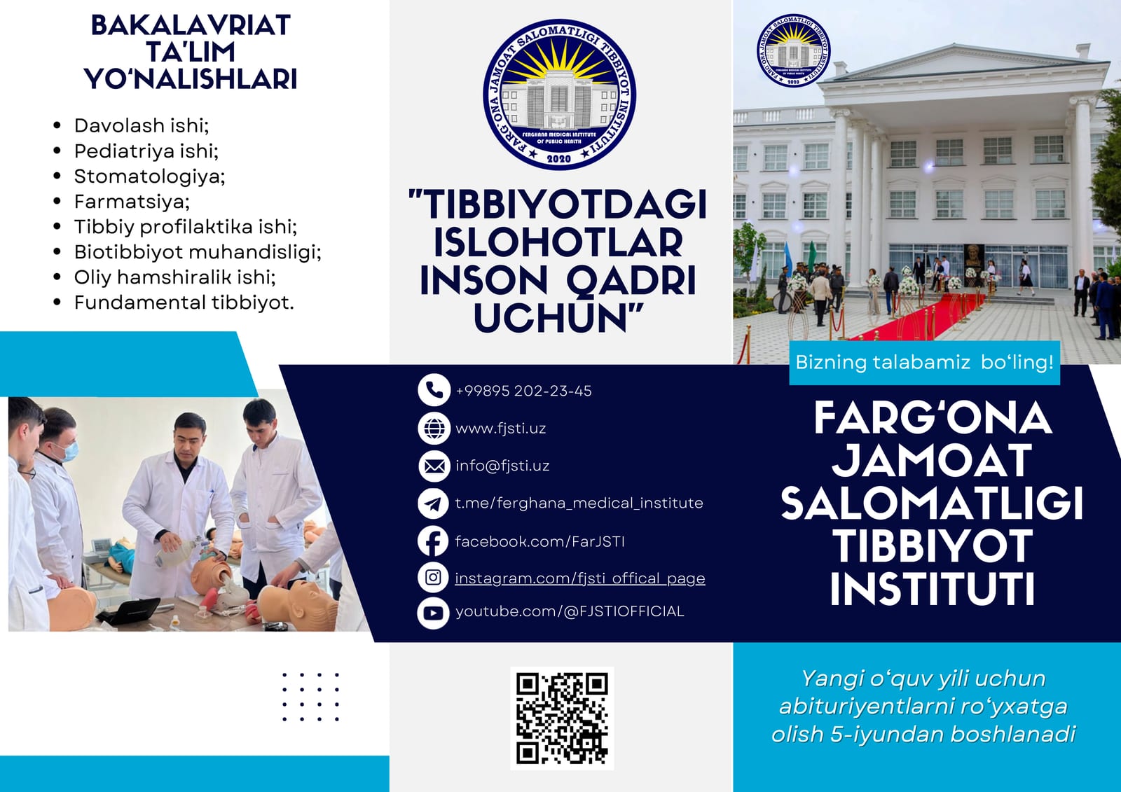 Institut talim yonalishlari va imkoniyatlari